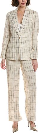 Nanette Lepore 2pc Linen-Blend Suit Jacket & Pant
