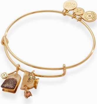 Alex and Ani Spill the Tea Cup & Tea Bag Charm Bangle in Gold at Nordstrom