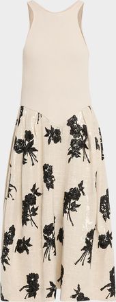 Marques Almeida Sequined Rib-Jersey Midi Tank Dress