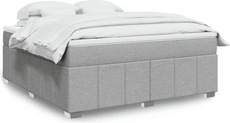 vidaXL Vidaxl - Cama Box Spring Con Colch&oacute;n Tela Gris Claro 180x200 Cm