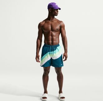 Nike Mens Swim Breaker 7 Fully Lined Volley Short in Blue | NESSG512-448