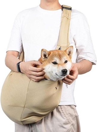 OEM Mochila Transportadora Para Perros - Bolsa Transportadora Para Cachorros - Transporte De Mascotas - Tejido Transpirable - 30 X 25 X 2 Cm - Caqui