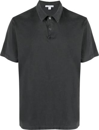 James Perse Klassieke Polo Shirt - Heren - Polos - Grijs - XS - Katoen - Tops