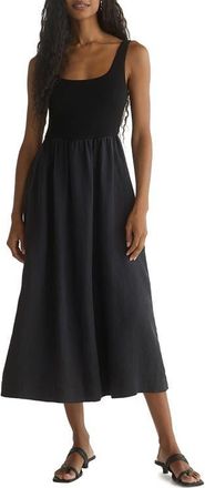 Bella Dahl Mixed Media Midi Dress in Black at Nordstrom, Size X-Small
