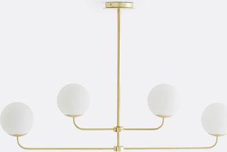 La Redoute Interieurs Hanglamp in messing en opaline glas, Moricio
