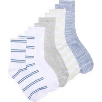 Nordstrom Rack Athleisure Varsity Assorted 5-Pack Crew Socks in Blue Stripe Multi at Nordstrom Rack