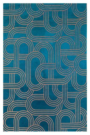 Novatrend Alfombra moderna de tejido plano azul 200x280 cm