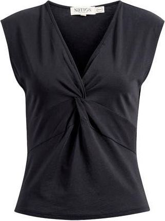 Nation Ltd Shelly Twist Front Sleeveless Top in Jet Black at Nordstrom Rack, Size X-Large