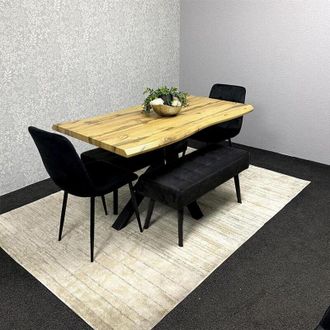 Kosy Koala Dining Table Set with 2 Black Chairs and 2 benches Kitchen Dining Room Furniture