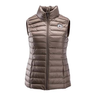 Jott Taupe Mouwloos Donsvest - Dames - Bodywarmers - Grijs - M - Jassen