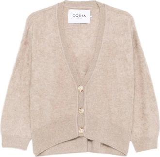 Gotha Cardigan con bottoni e scollo a V - Toni neutri
