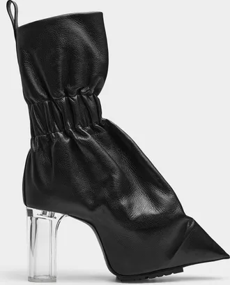Rick Owens Womens Clear heel gathered ankle boot