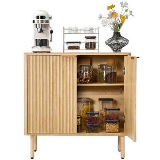 OEM Aparador De 2 Estantes, Estilo Medieval, Para Sal&oacute;n, Recibidor O Cocina, 80 X 37,5 X 80 Cm, Roble, Con Herrajes Antivuelco Y Patas Ajustables, Para Gu