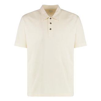 Bottega Veneta Polo Shirts, male, Beige, Size: M Fine Cotton Jersey Polo