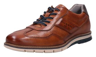 Bugatti Schn&uuml;rschuh BUGATTI, Herren, Gr. 42, braun (cognac used), Leder, Schuhe Schn&uuml;rschuh, mit Rahmennaht, Weite G, Freizeitschuh, Halbschuh, Schn&uuml;rschuh