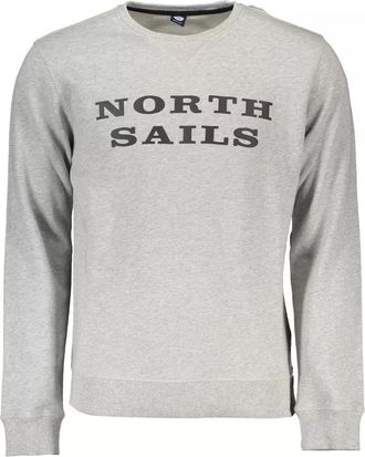 North Sails Mens Crew Neck Sweatshirt Ns2317 - Light Grey Cotton - Size 2XL