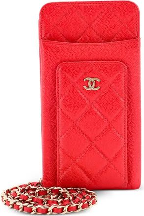 Chanel Borsa a tracolla O Phone Holder trapuntata - Rosso