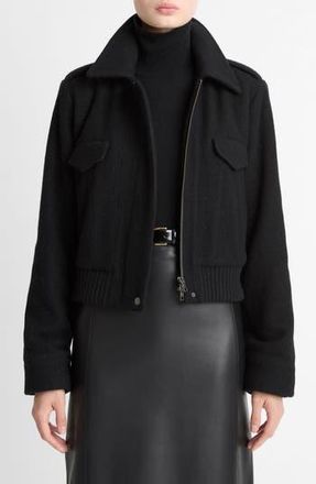 Vince Wool Blend Crop Jacket in Black at Nordstrom Rack, Size X-Large