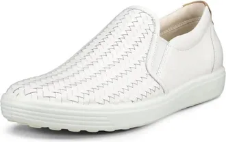 Ecco Ecco Soft Sneakers Womens White Leather Slip On Comfort Shoes HTAT227