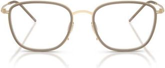 A|X Armani Exchange 53mm Pillow Optical Glasses in Matte Pale Gold/demo Lens at Nordstrom