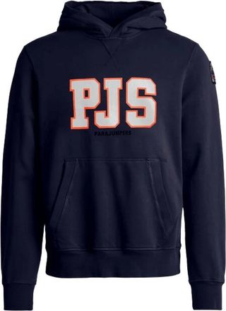 Parajumpers Hooded Sweatshirt met PJS Print - Heren - Hoodies - Blauw - S - Katoen - Hoodies & sweatvesten