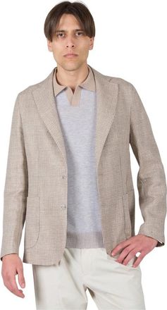 Barba Linnen en wollen jas voor mannen - Heren - Blazers - Beige - M - Wol - Jassen