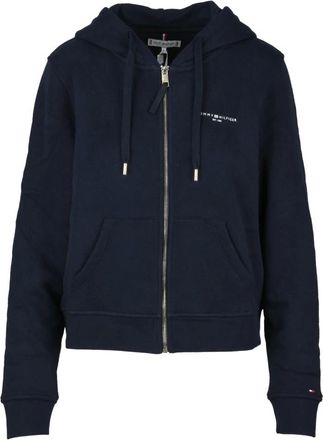 Tommy Hilfiger Hoodies & sweatvesten, Dames, Blauw, XS, Katoen, Zip-through hoodie
