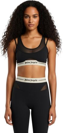Palm Angels Black Logo Scoop Neck Top