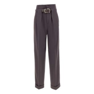 The Attico Broeken, Dames, Paars, XS, Wol, Wijde broek