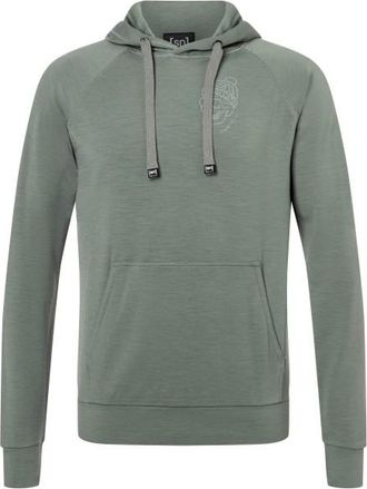 super.natural Frosty Hoodie Merinohoodie f&uuml;r Herren | oliv/grau