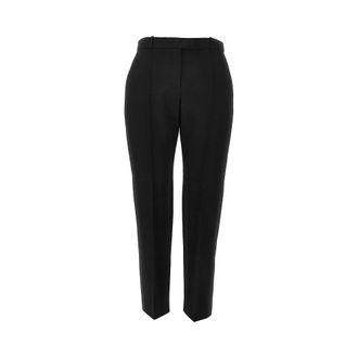 Alexander McQueen Grain de poudre wool cropped pants Woman 42
