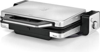 WMF Lono Griglia a Contatto 2 in 1, Griglia Elettrica in Acciaio Inossidabile Cromargan 18/10, Griglia con Controllo della Temperatura, Formato