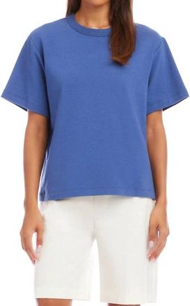 Karen Kane Short Sleeve Top In Blue