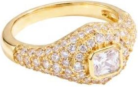 The M Jewelers NY Danielle & Alix Emerald Cut CZ Dome Ring in Gold at Nordstrom, Size 4