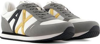 A|X Armani Exchange Mens Rio Side Logo Sneaker, Neutral Grey Off Wht, 10 UK