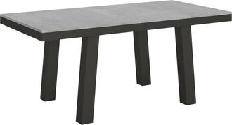 Itamoby Mesa extensible 90x180/284 cm efecto madera gris cemento, hierro