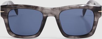 David Beckham Eyewear by Squared Mottled Sunes, Grey, Size: One Size- Resort & Holiday Wear