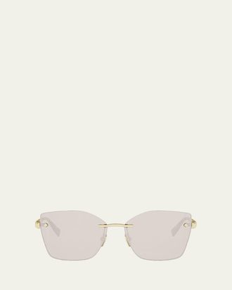 Bulgari Tubogas 59mm Metal Square Sunglasses