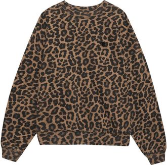 Anine Bing Miles Sweatshirt Black And Brown Leopard