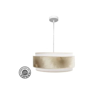 Fabrilamp Abrila Colgante Modelo Nepal Blanco Con Doble Pantalla