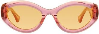 Kurt Geiger 54mm Cat Eye Sunglasses in Pink Yellow/Yellow at Nordstrom