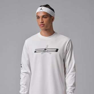Nike Jordan Mens Jordan Sport Dri-FIT Graphic Crewneck Sweatshirt in White | IF0855-100