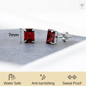 MAX + STONE 14k Yellow or White Gold Solitaire 7x5mm Gemstone Stud Earrings