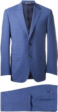 Canali checked two piece suit - Blue