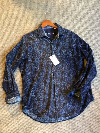 Robert Graham Mens Supernova Long Sleeve Sport Shirt In Navy
