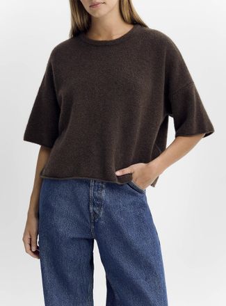 Filippa K Womens Vrushed wool short-sleeve sweater