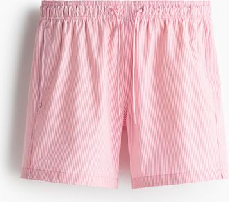 H&M Badeshorts aus Seersucker - Rosa/Gestreift