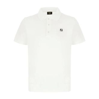 Fendi Polo Shirts, male, White, Size: XL Polo Shirt