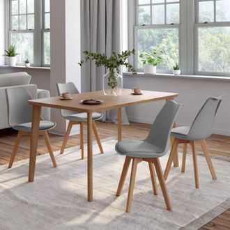 IDMarket Lote De 4 Sillas De Comedor Escandinavas Sara, Gris Claro