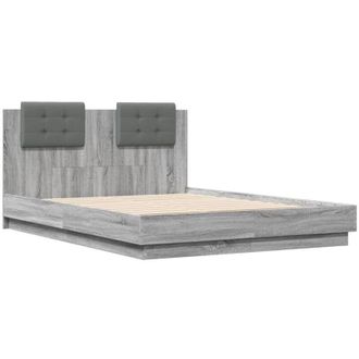 vidaXL Vidaxl - Cama Con Cabecero Madera De Ingenier&iacute;a Gris Sonoma 120x190 Cm